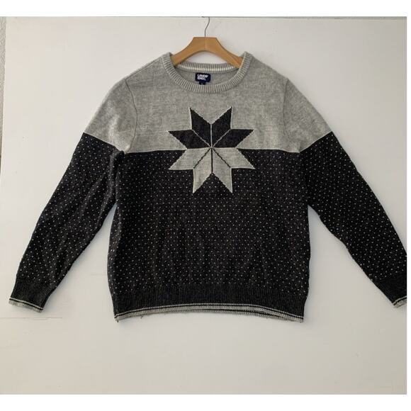 LANDS' END Men's L‎ Lighthouse Hunter's Star Crewneck Sweater - Picture 2 of 7